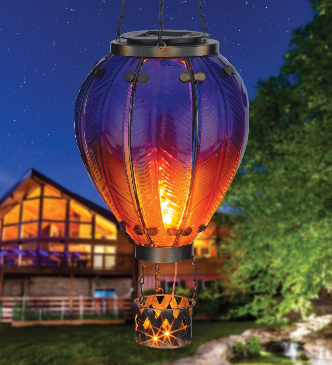 Hot Air Balloon Solar Lantern LG - Purple