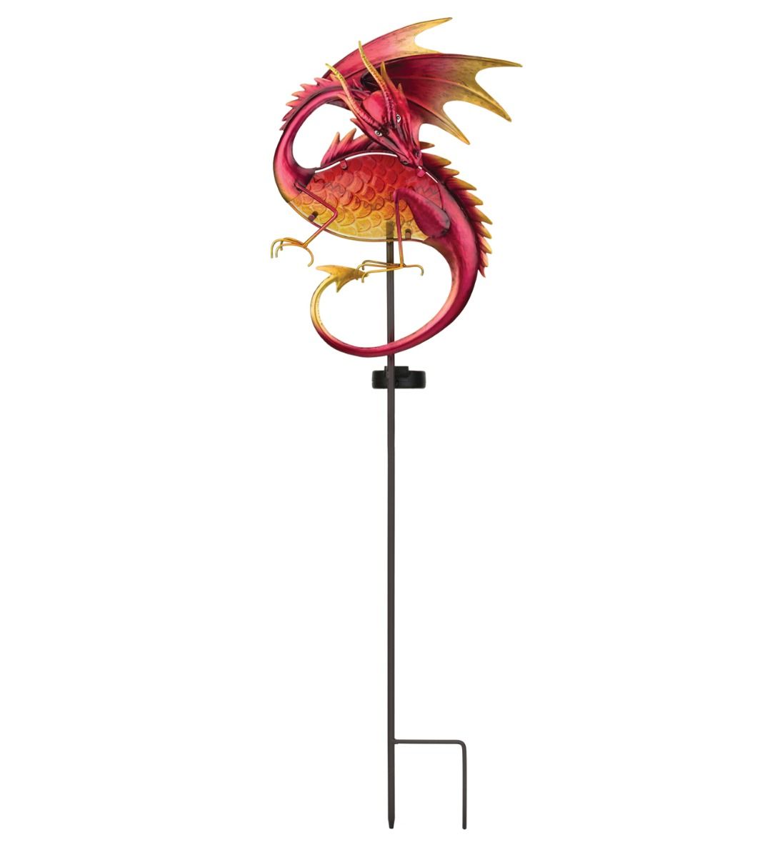 Dragon Solar Garden Stake - Red
