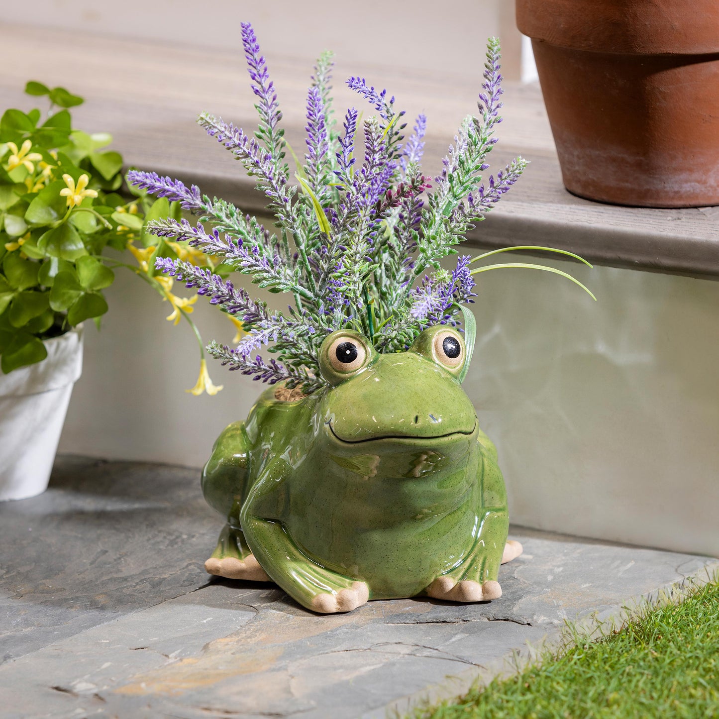 Ceramic Frog Pollinator Planter