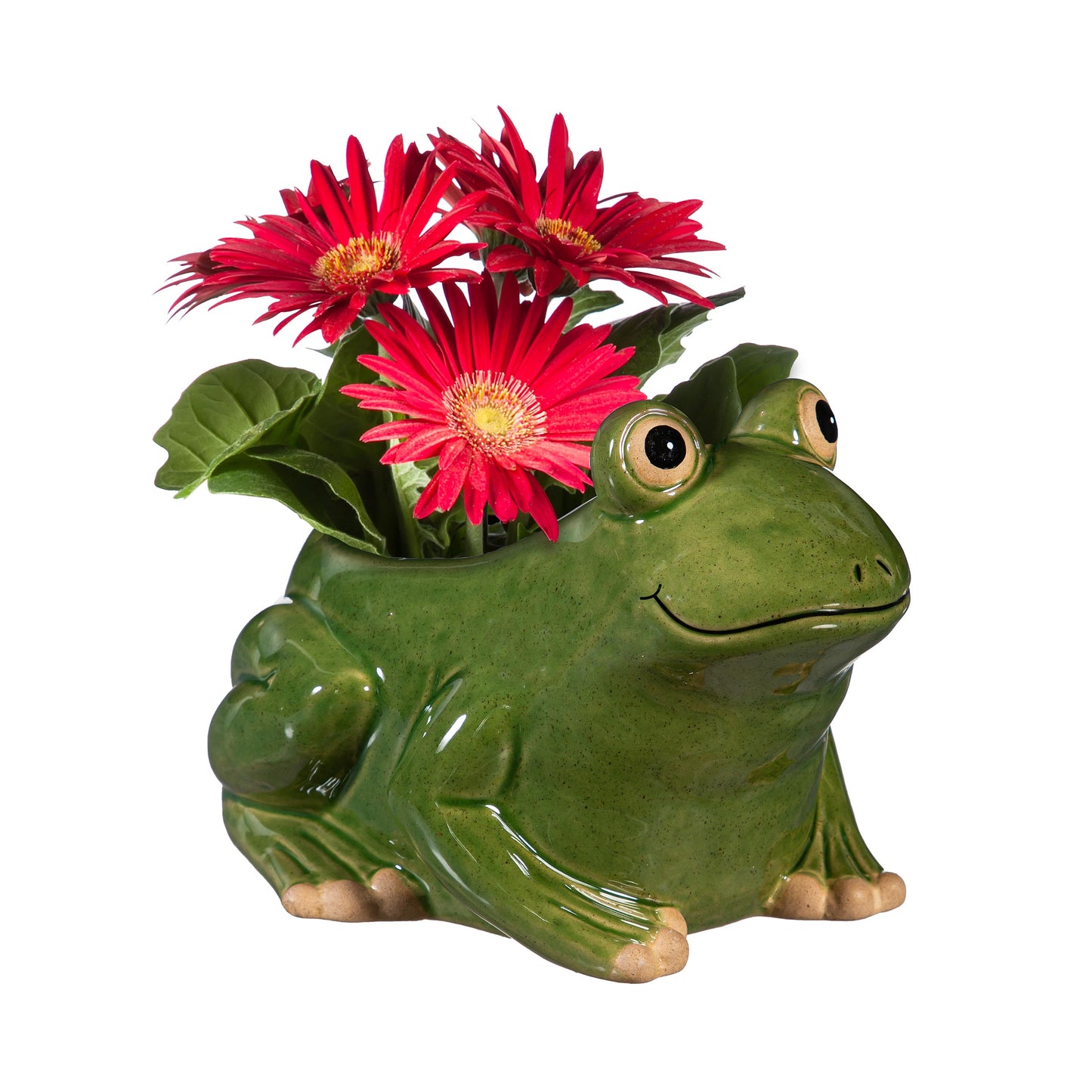 Ceramic Frog Pollinator Planter