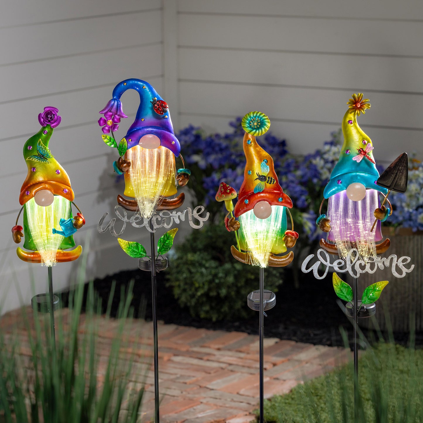 Welcome Gnome Solar Garden Stake