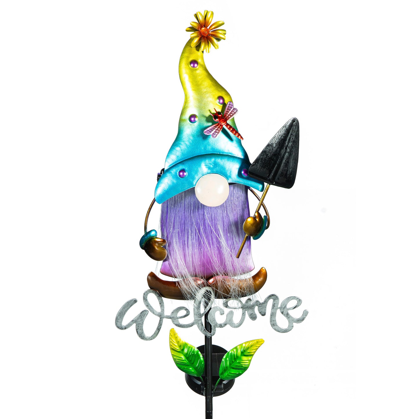 Welcome Gnome Solar Garden Stake