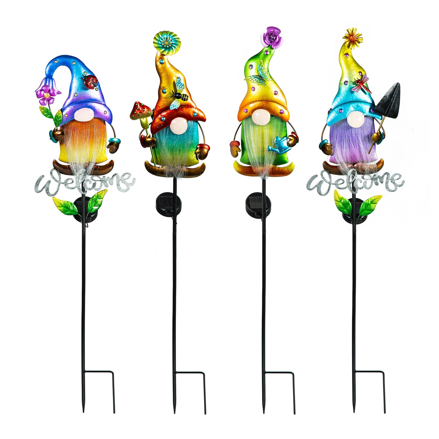 Welcome Gnome Solar Garden Stake