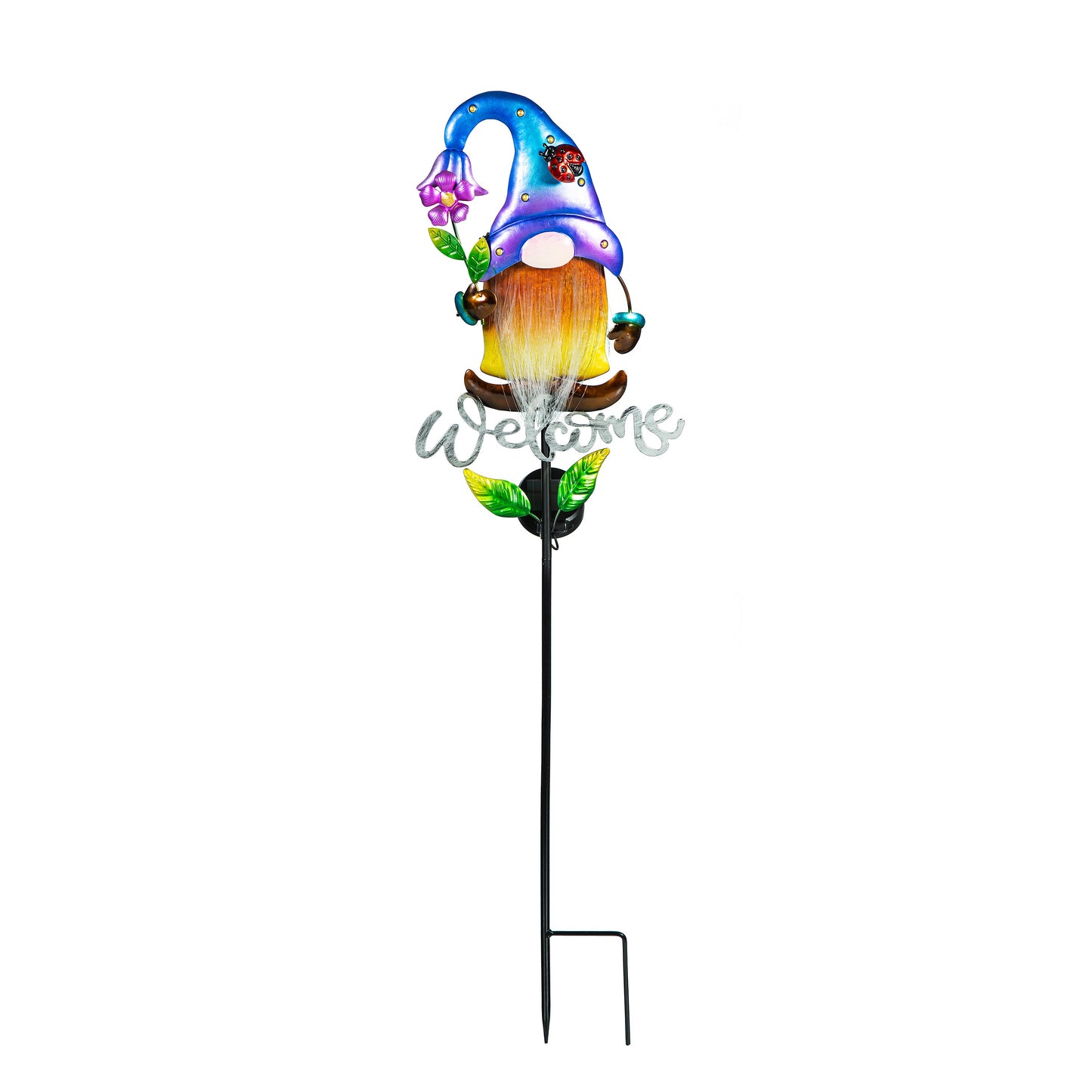 Welcome Gnome Solar Garden Stake