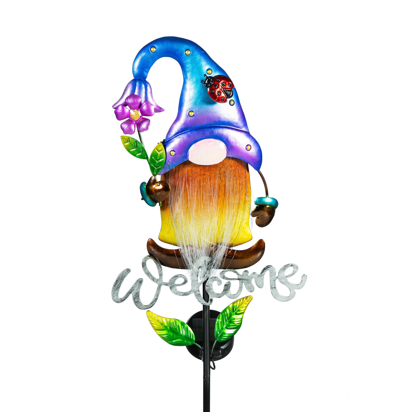 Welcome Gnome Solar Garden Stake