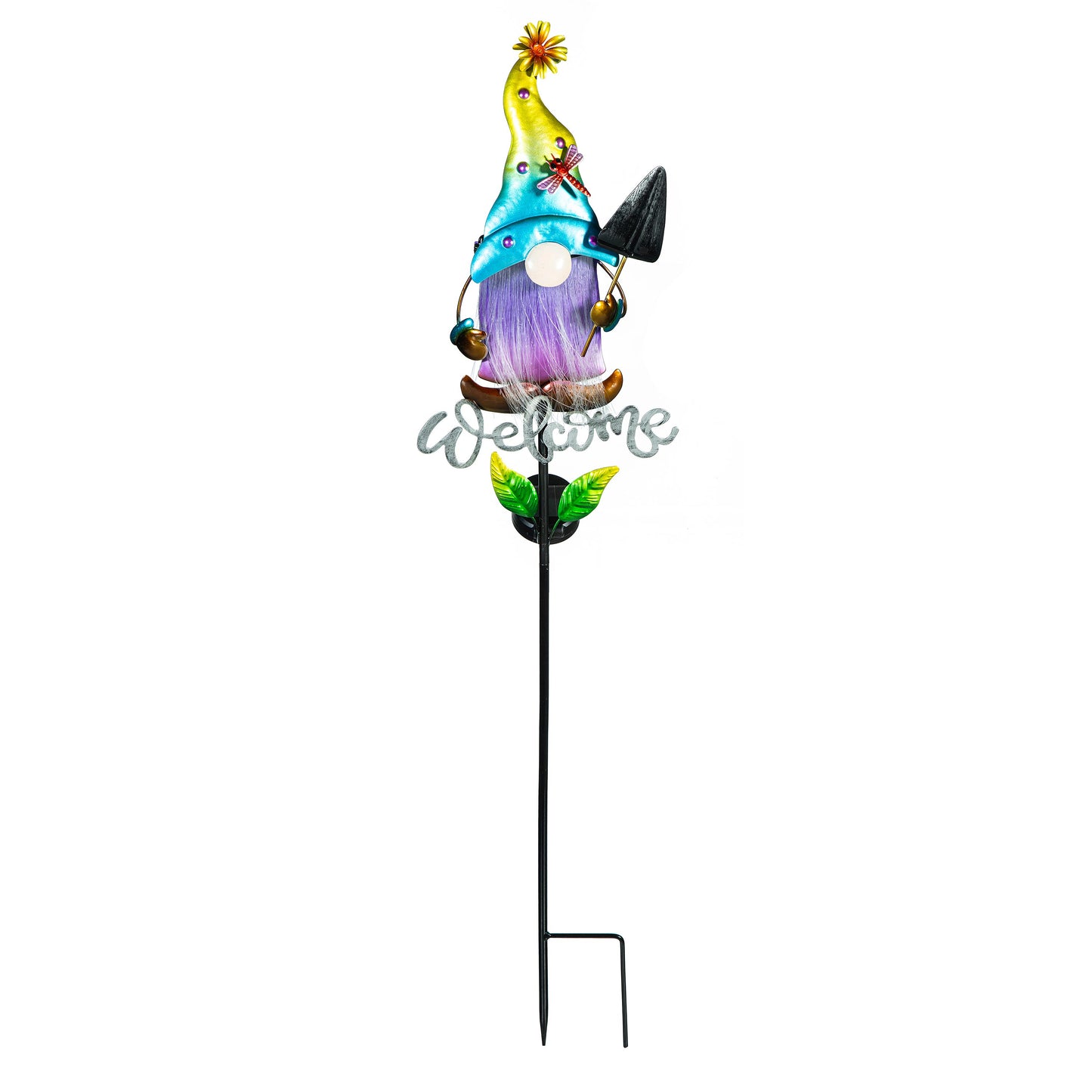 Welcome Gnome Solar Garden Stake