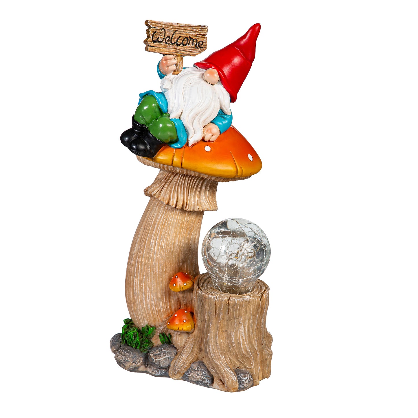 Solar Gnome Mushroom Statue