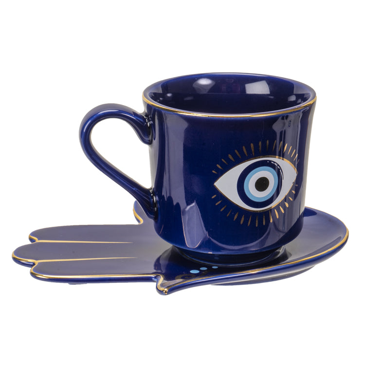 Porcelain Evil Eye Cup & Saucer