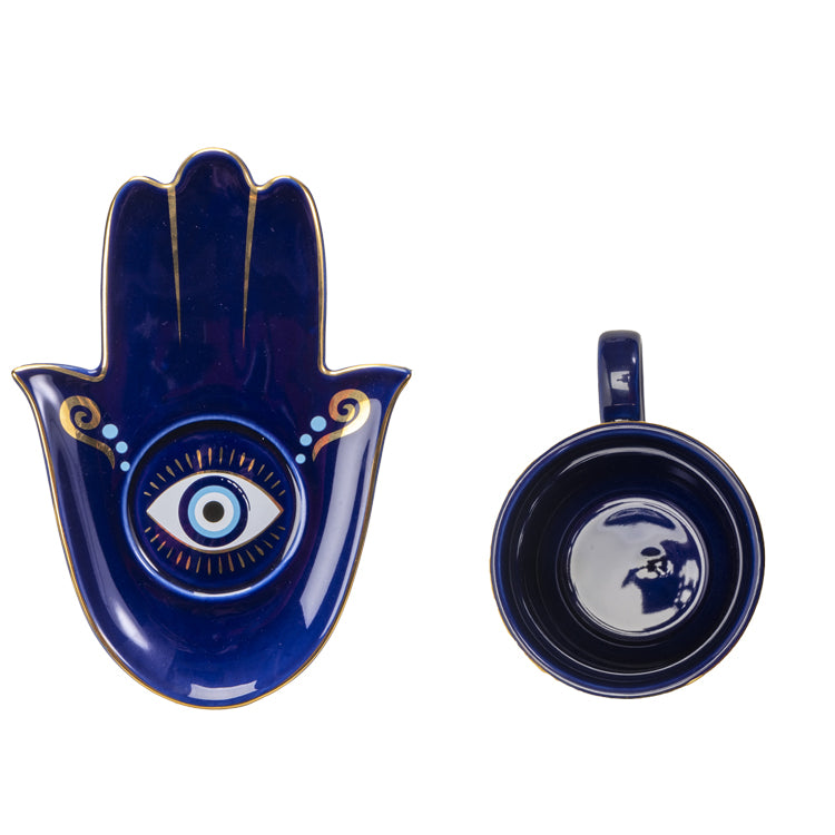 Porcelain Evil Eye Cup & Saucer