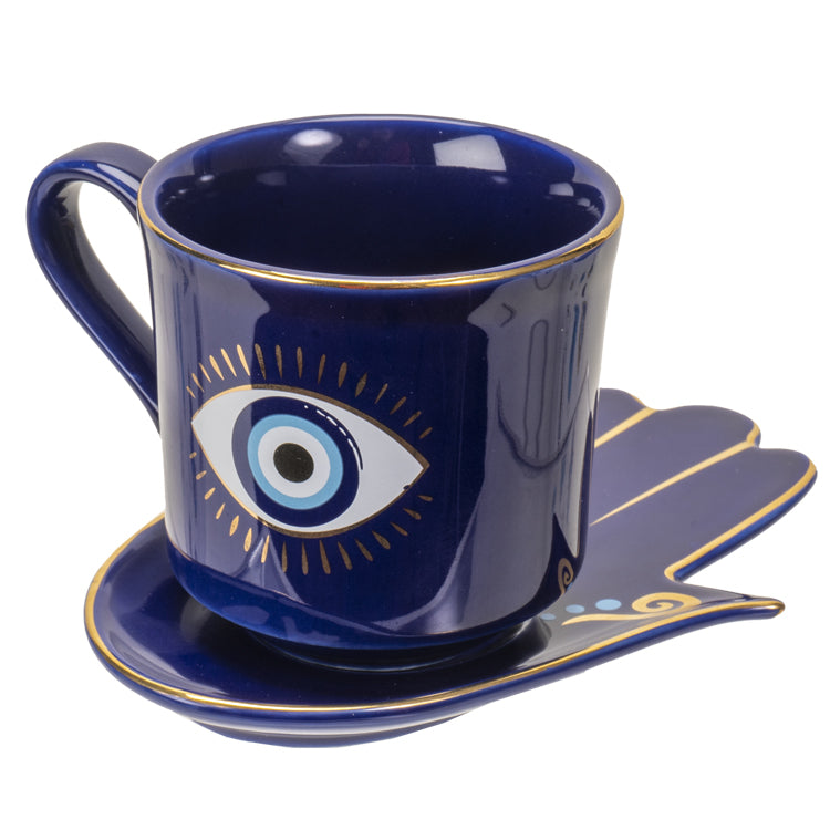 Porcelain Evil Eye Cup & Saucer