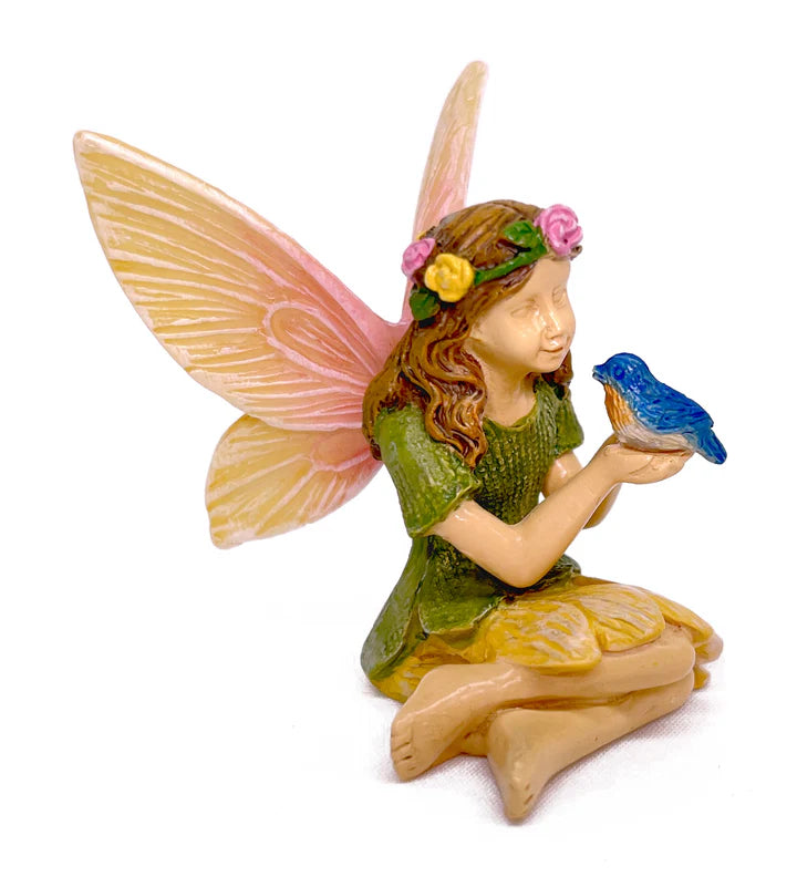 Hello, Bluebird Fairy - Miniature Fairy Garden Accessory