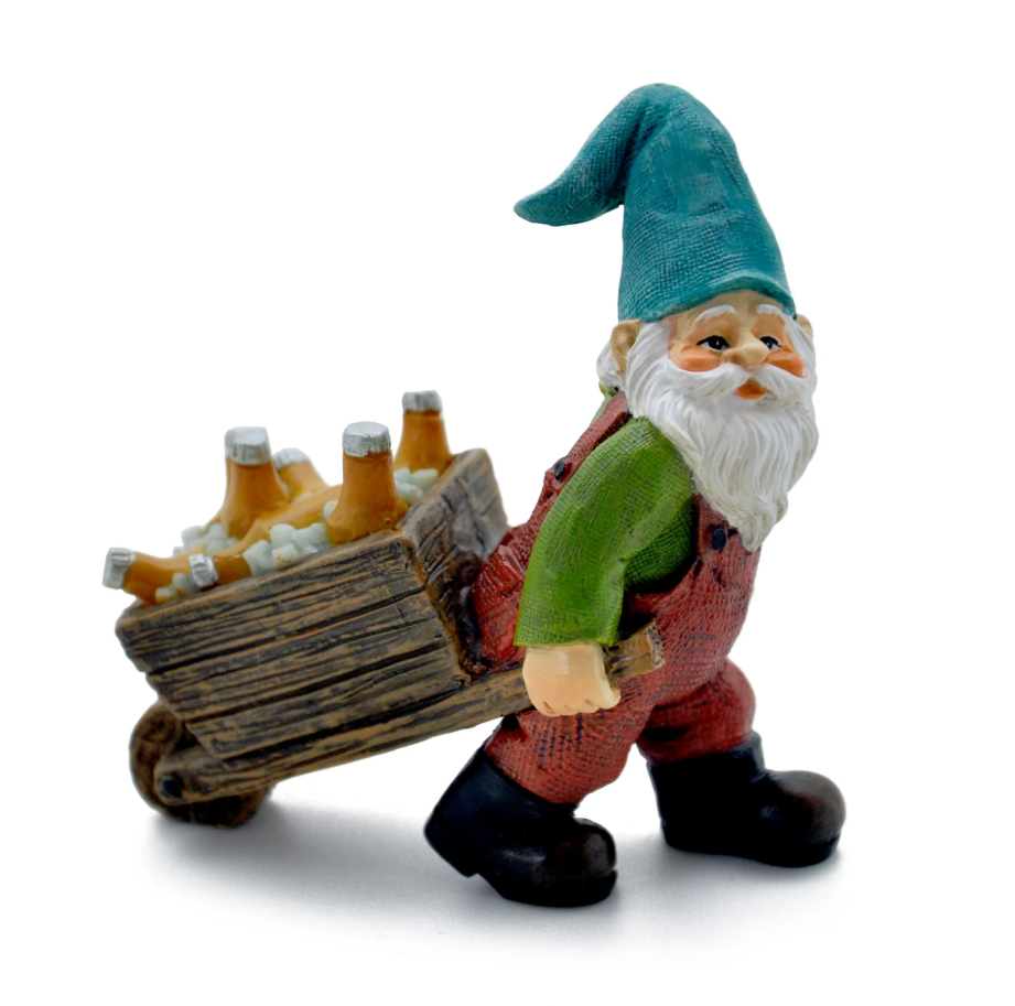 Gnome Pulling Beer Wagon