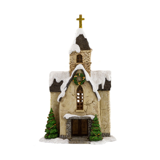 Lighted Christmas Church – Fairy Garden Holiday Décor