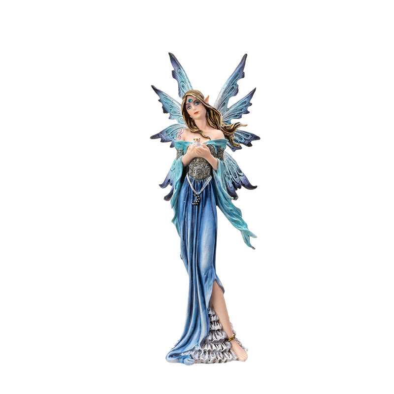 Fairy Holding Bird Figurine