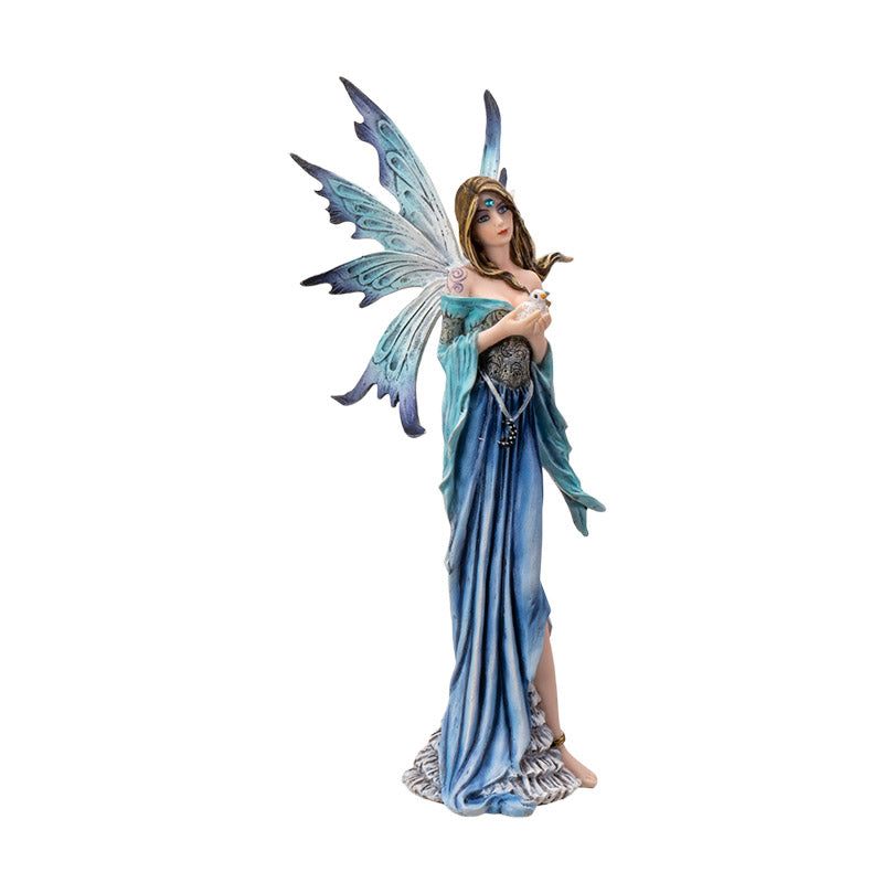 Fairy Holding Bird Figurine