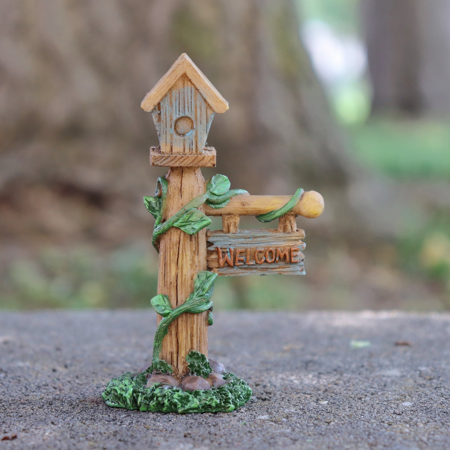 Birdhouse Welcome Sign Fairy Garden Minaiture