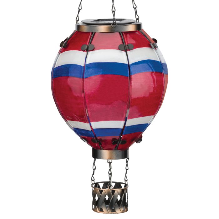 Large Stripe Hot Air Balloon Solar Garden Lantern