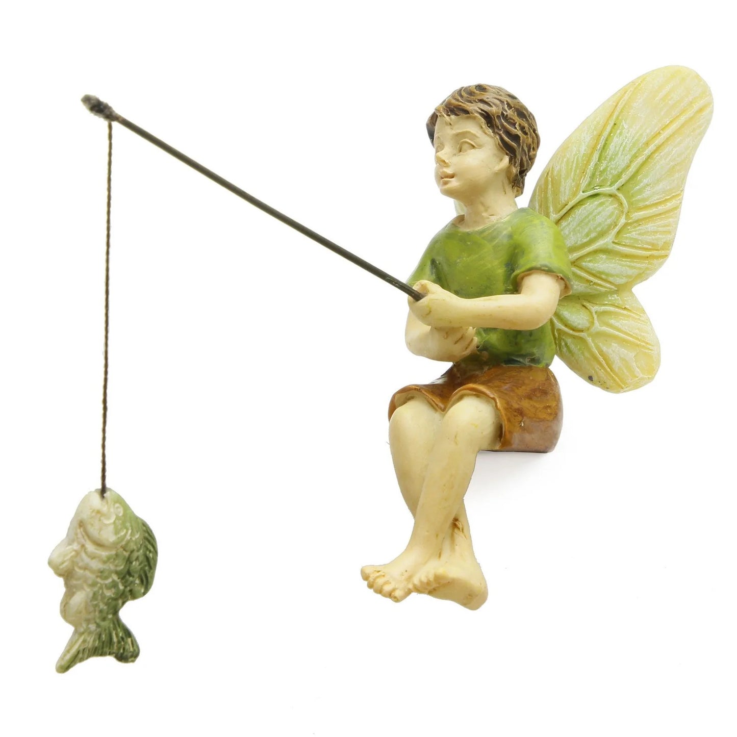 Fishing Fairy - Miniature Fairy Garden Accessory