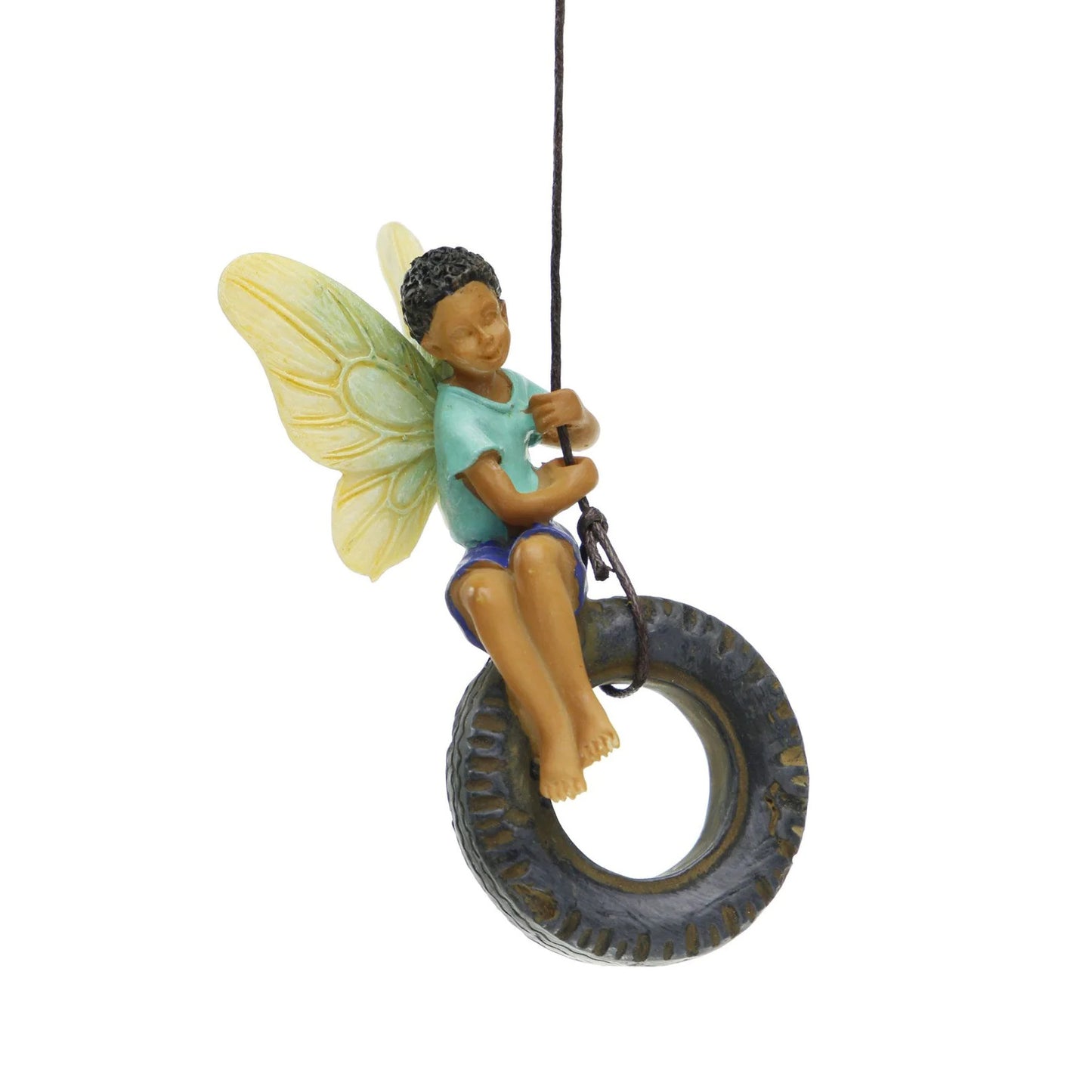 Tire Swing Fairy - Miniature Fairy Garden Accessory