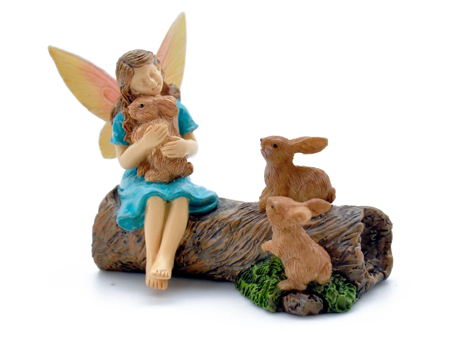 Snuggle Bunnies Fairy - Miniature Fairy Garden Accessory