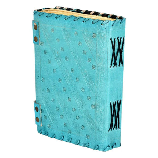 Mandala Leather Journal with Quartz Stone