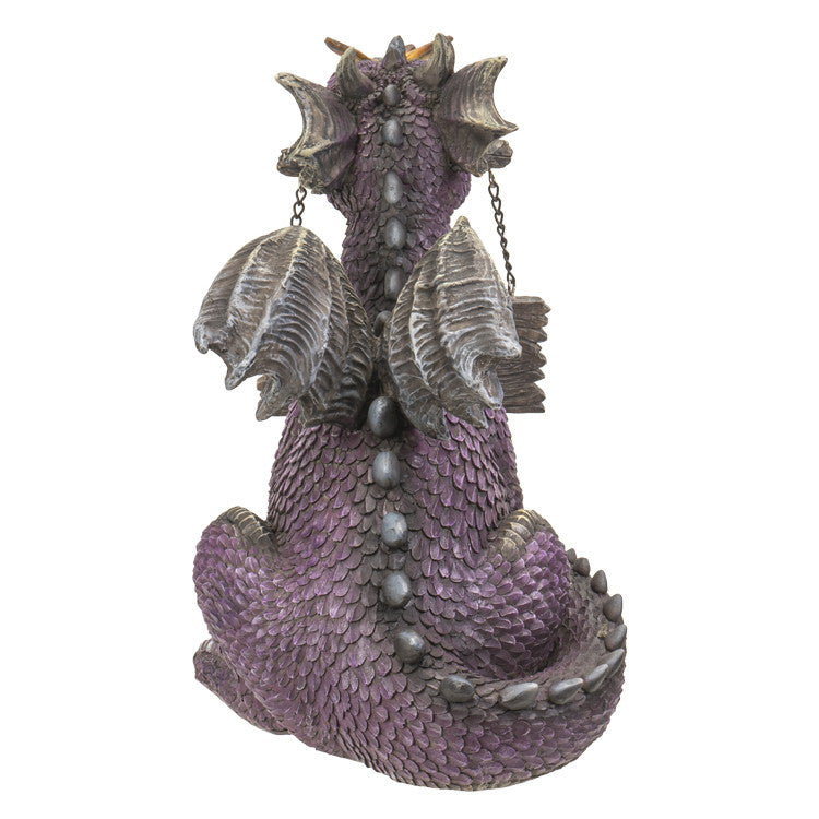 Purple Welcome Dragon Garden Statue