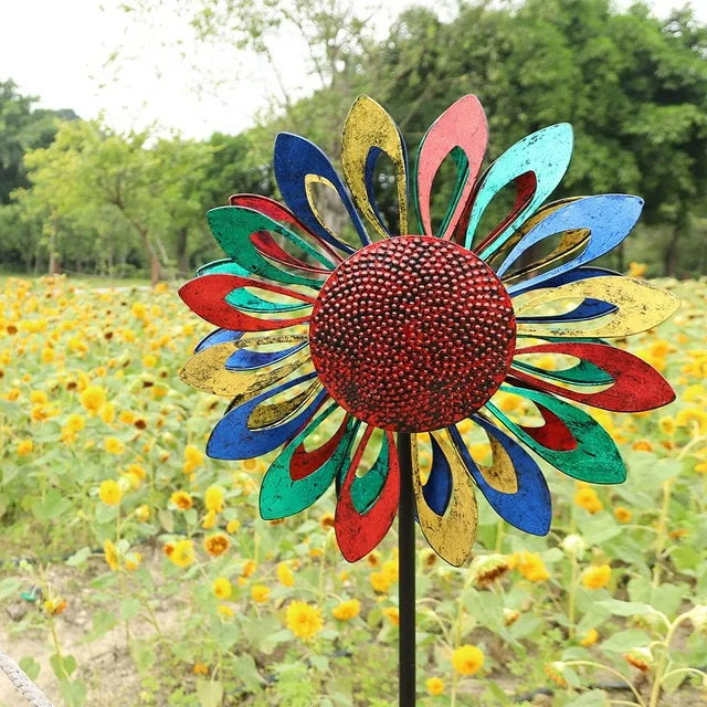Multi-Color Sunflower Wind Spinner