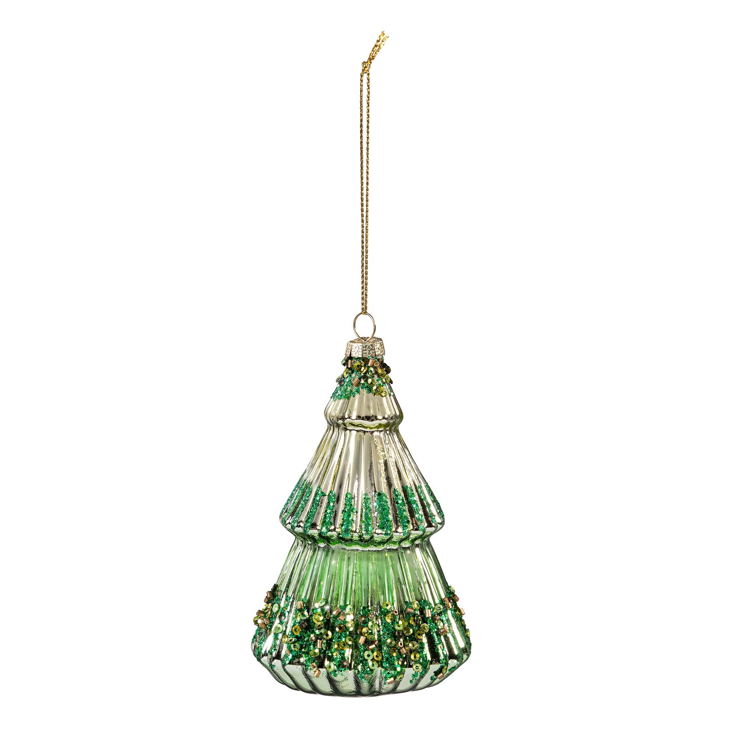 Glass Glitter Tree Ornament