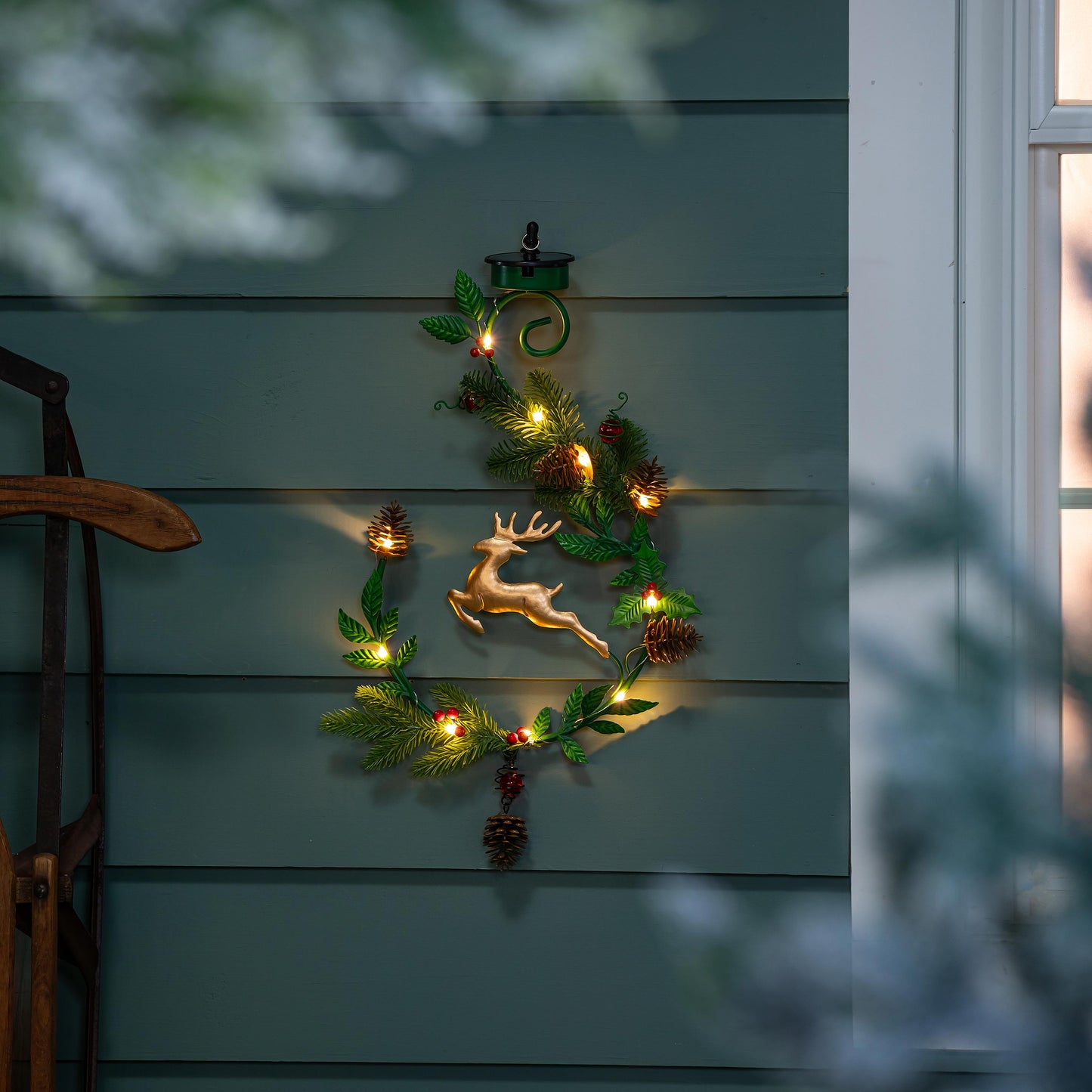 3-in-1 Reindeer Solar Garden Stake