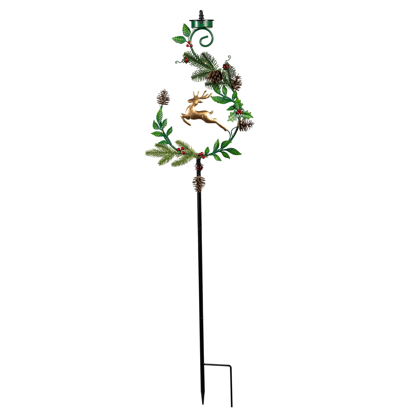 3-in-1 Reindeer Solar Garden Stake