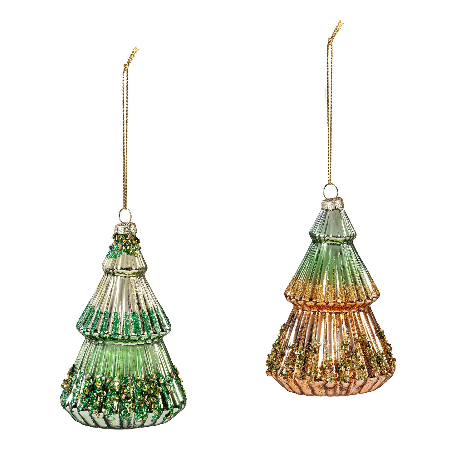 Glass Glitter Tree Ornament