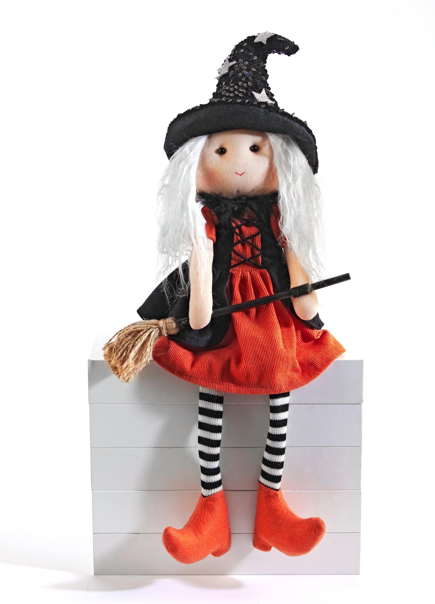 Fabric Sitting Witch Halloween Décor