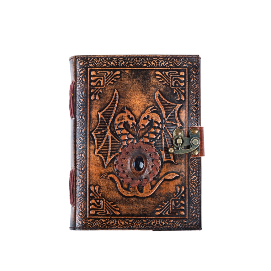 Stone Dragon Embossed Leather Journal