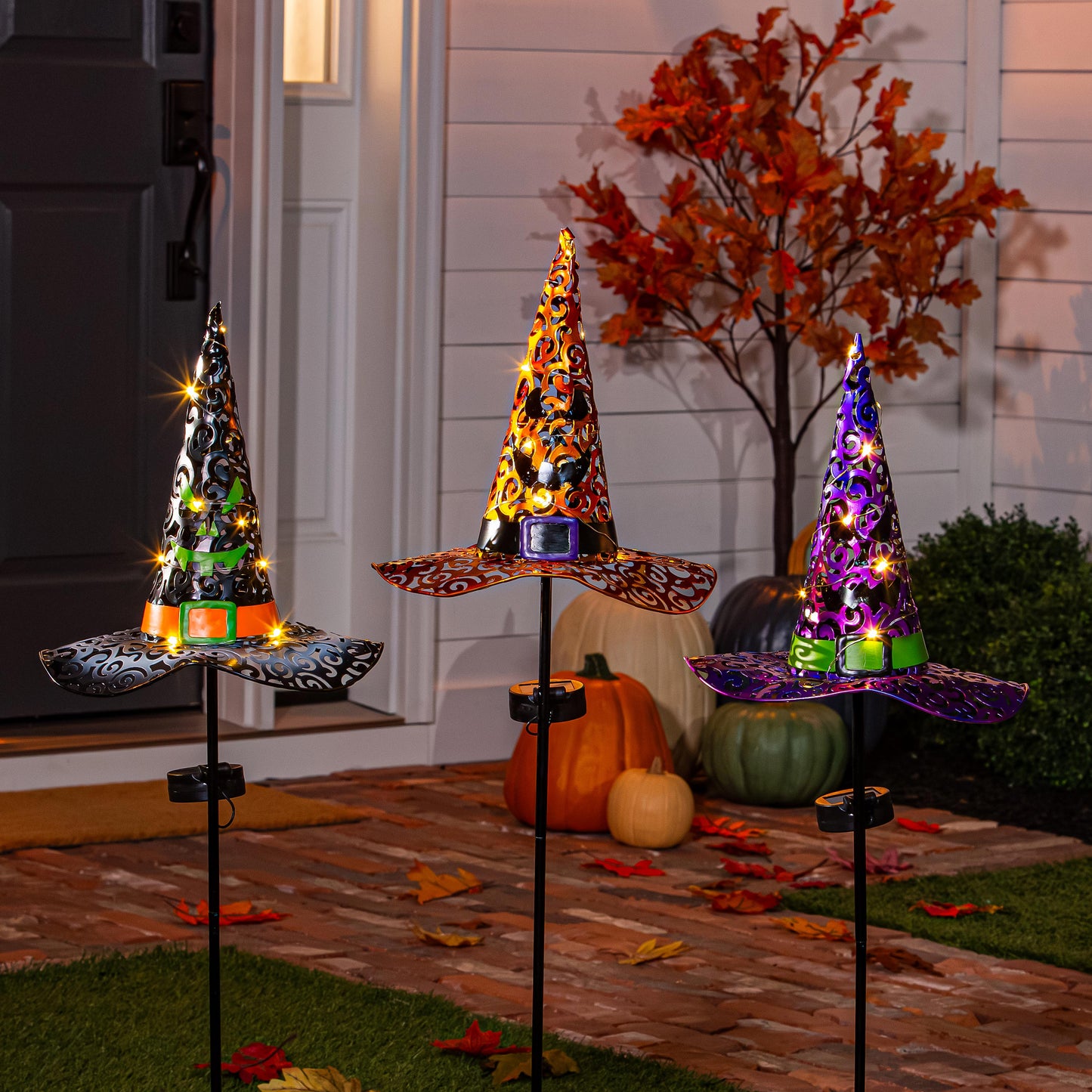 Witch Hat Solar Garden Stake