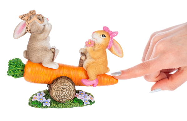 Talk to the Fluff Bunnies on Carrot Seesaw Figurine