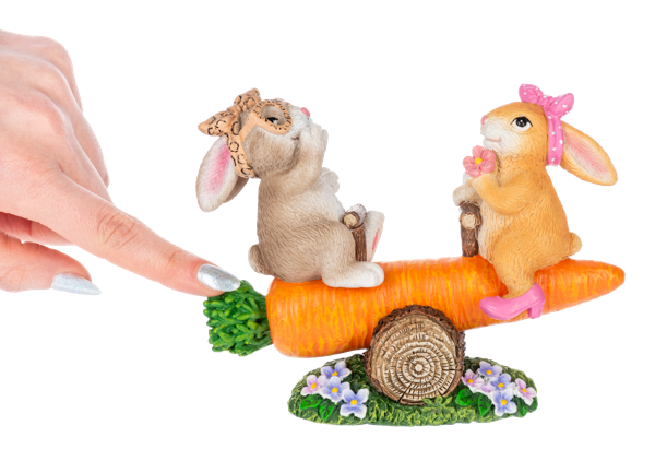 Talk to the Fluff Bunnies on Carrot Seesaw Figurine