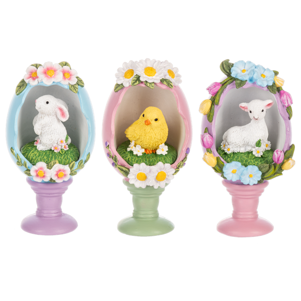 Panoramic Egg Figurine on Pedestal