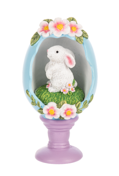 Panoramic Egg Figurine on Pedestal