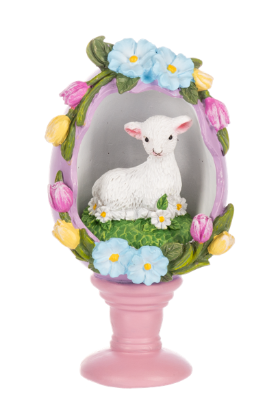 Panoramic Egg Figurine on Pedestal