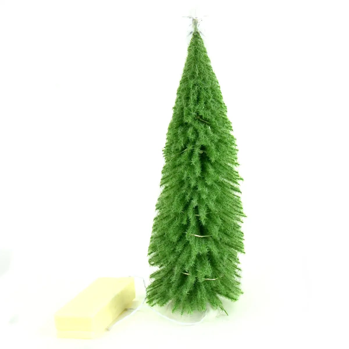 LED Green Fuzzy Bottle Brush Tree