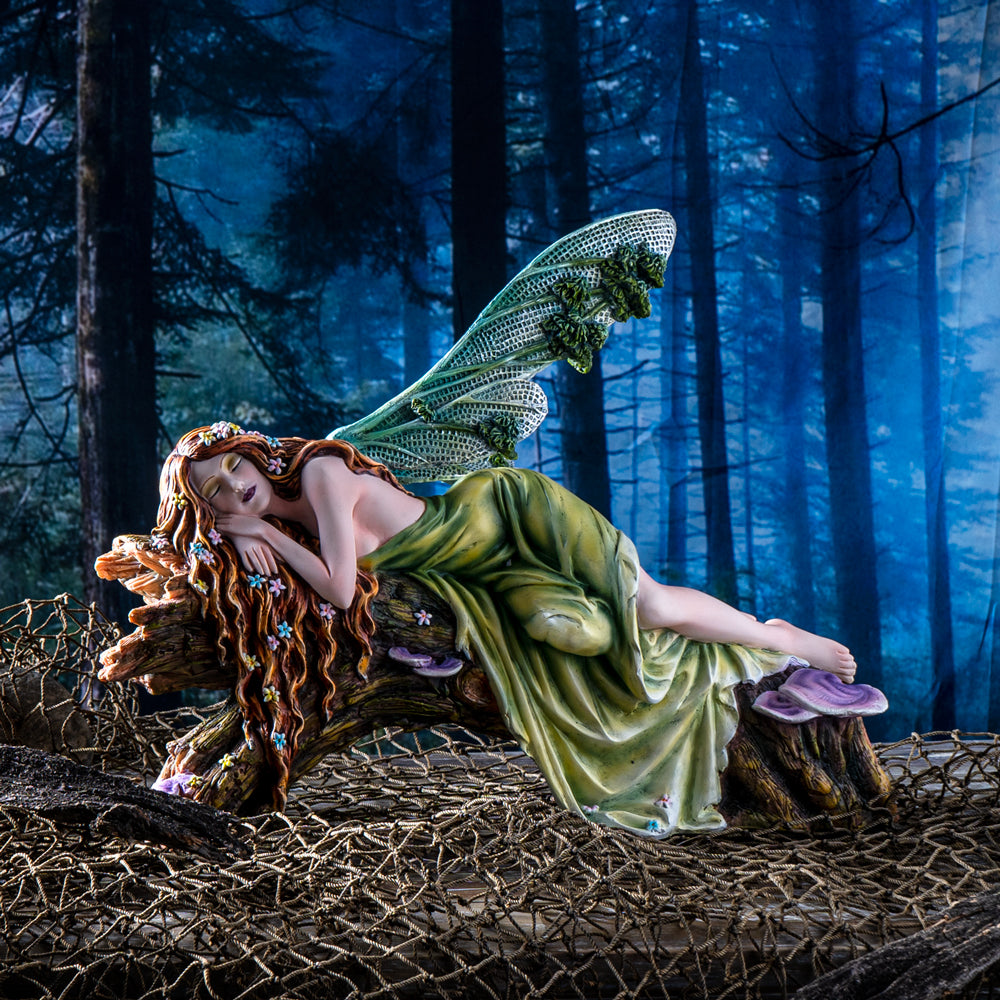 Sleeping Fairy in Forest Figurine