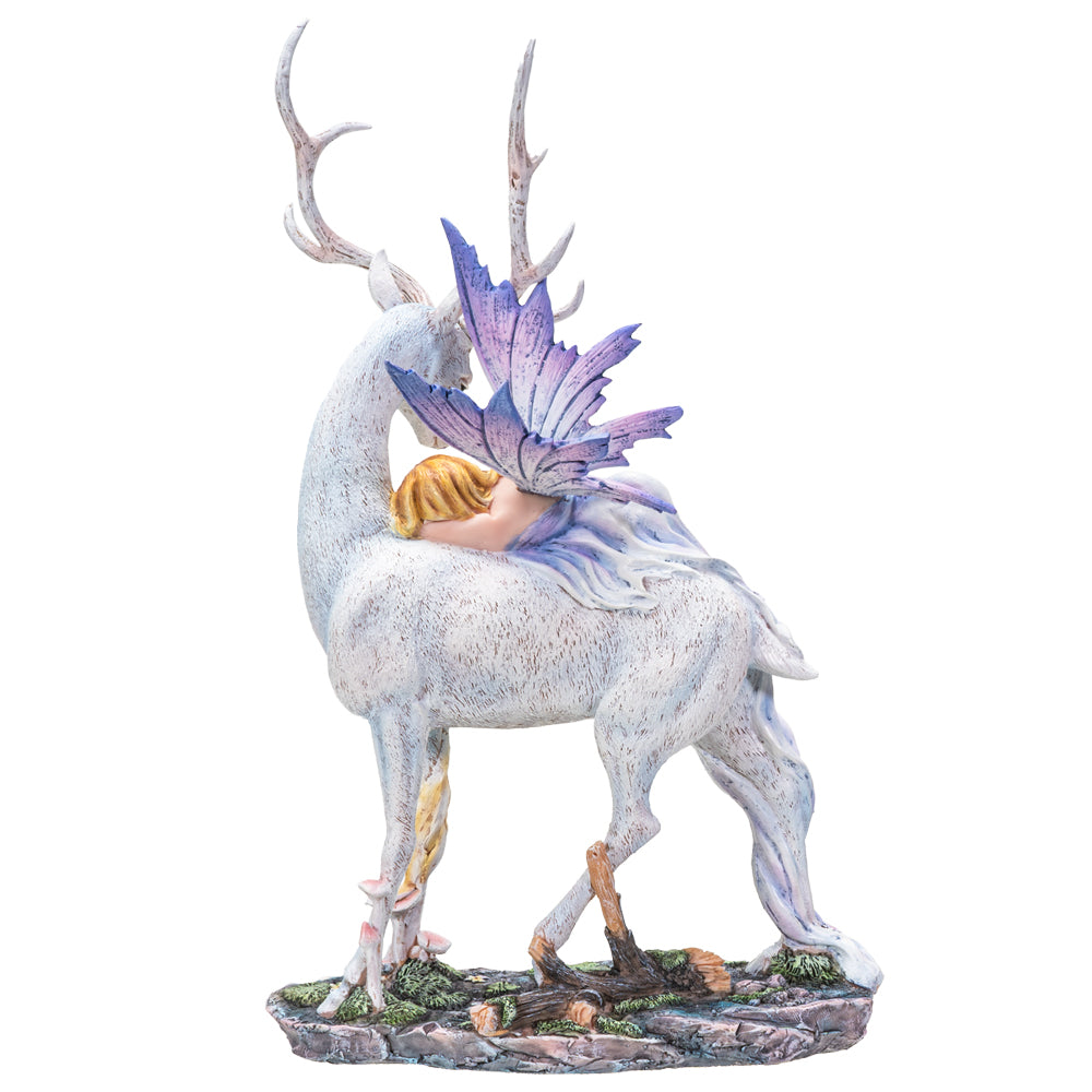 Sleeping Fairy on Stag Figurine