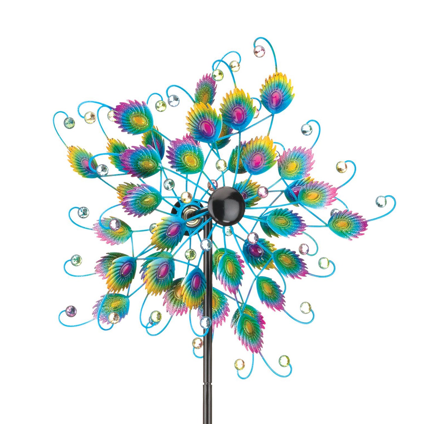 Peacock Garden Stake Wind Spinner