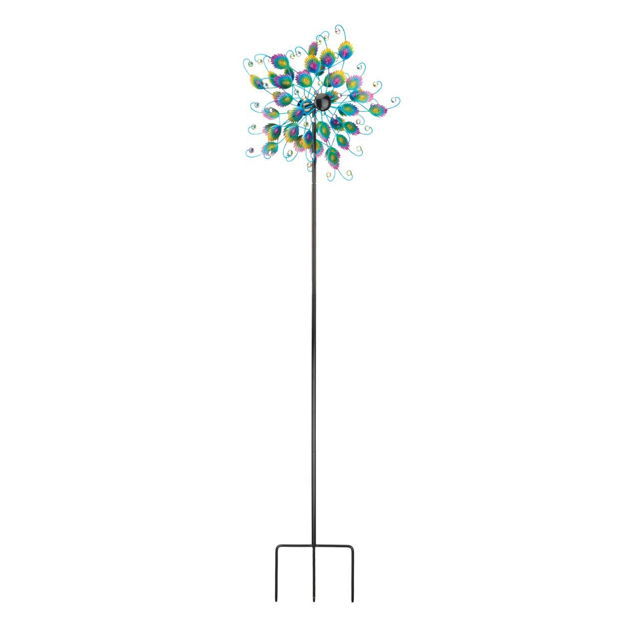 Peacock Garden Stake Wind Spinner