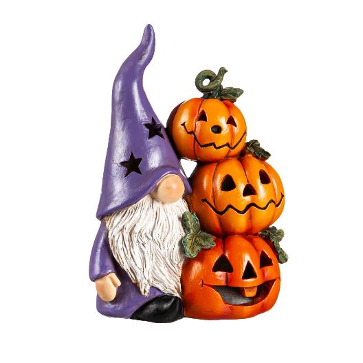 Color Changing Gnome with Pumpkins