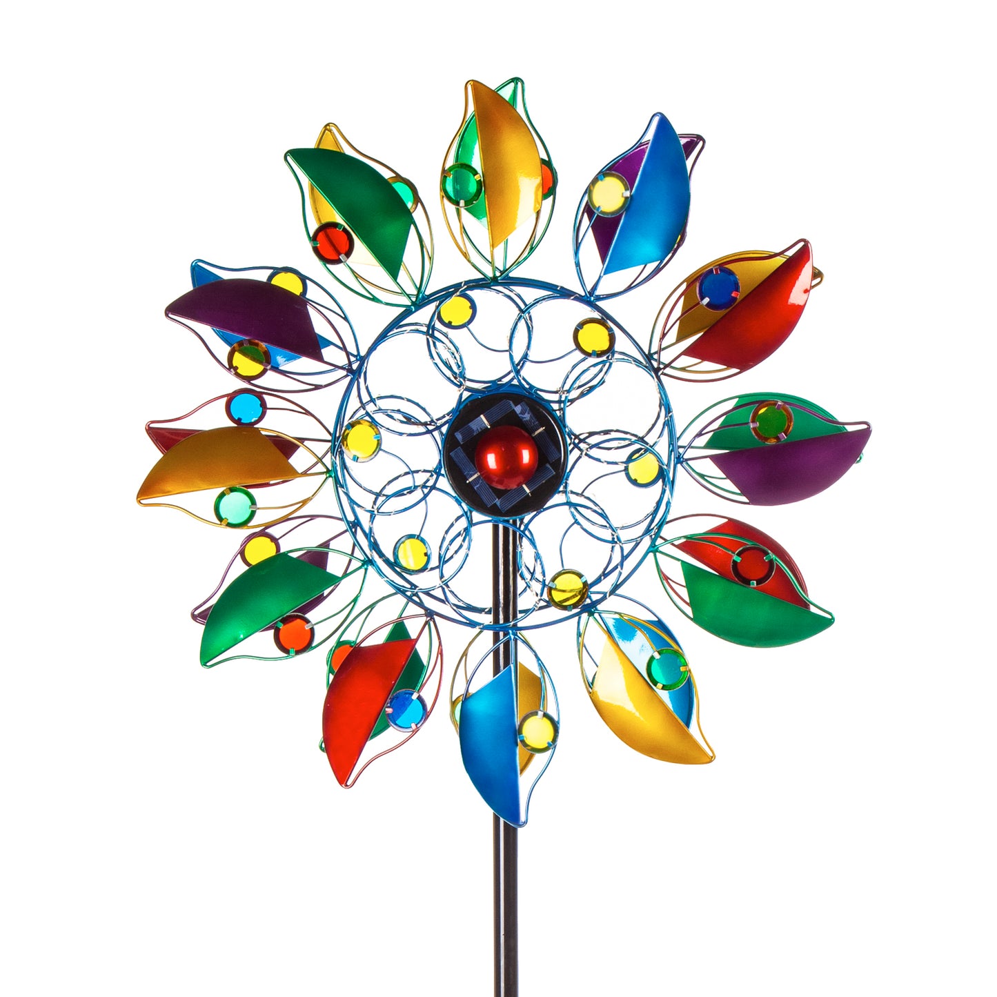 Radiant Jewel Solar Spinner Garden Stake