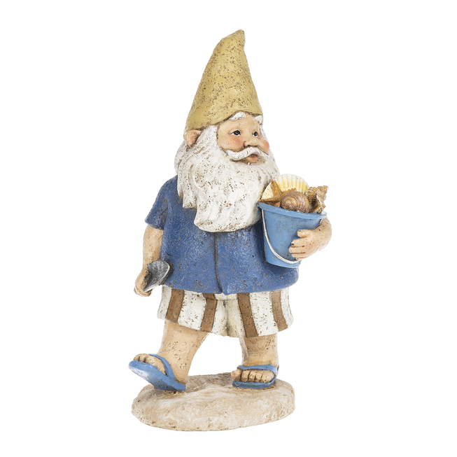 Bucket of Shells Beach Garden Gnome