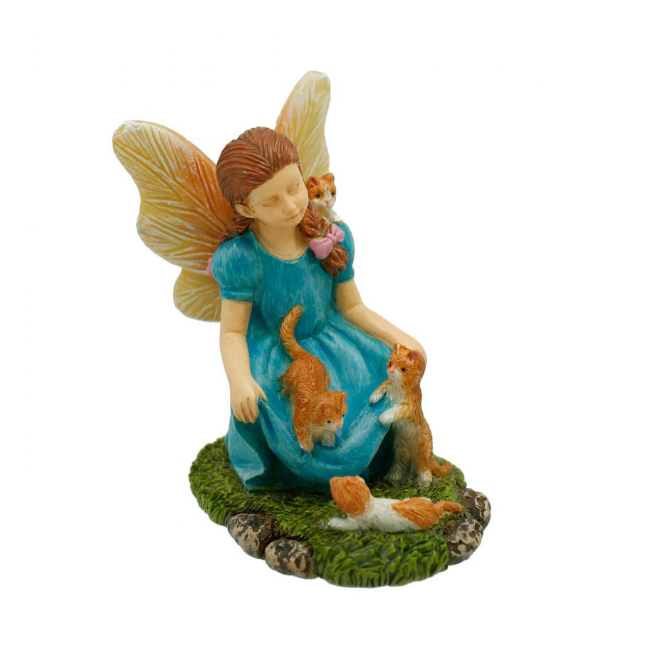 Kitten Delight Fairy - Miniature Fairy Garden Accessory