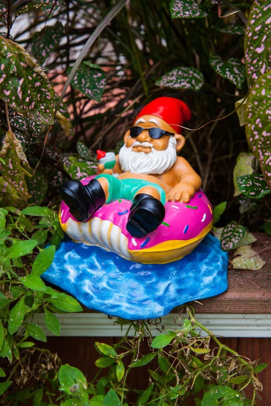 Donut Worry Be Happy Garden Gnome