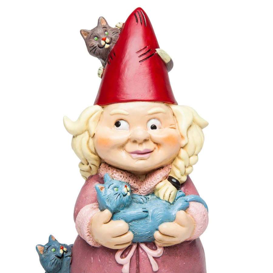 Crazy Cat Lady Garden Gnome